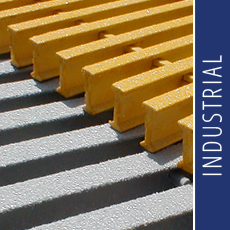 Yellow and Gray Industrial Pultruded FRP Grating